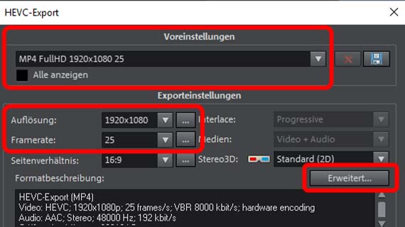 MP4-Dateiexport MP4 komprimieren