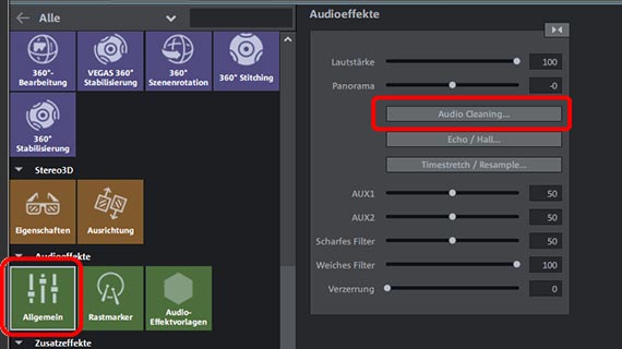 Urlaubsvideo erstellen: Tonoptimierung Audio Cleaning im Audioeffekte-Dialog