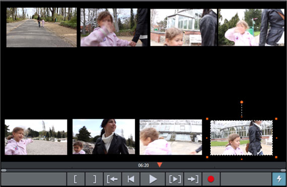 Video collage with 8 images Video collage via drag and drop