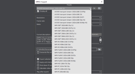 Video deluxe - Configurações para MP4 Video deluxe - Configurações para MP4